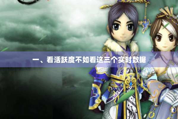 一、看活跃度不如看这三个实时数据