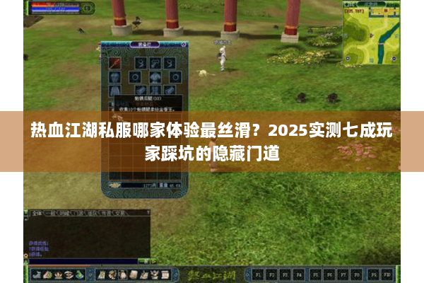 热血江湖私服哪家体验最丝滑？2025实测七成玩家踩坑的隐藏门道
