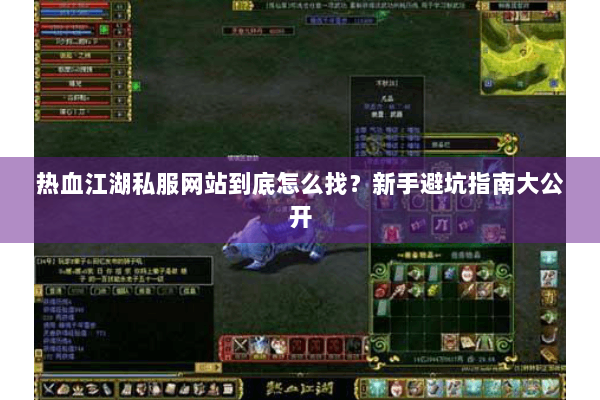 热血江湖私服网站到底怎么找？新手避坑指南大公开