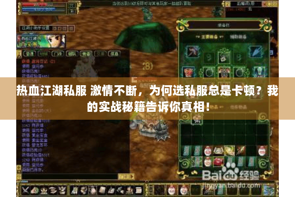 热血江湖私服 激情不断，为何选私服总是卡顿？我的实战秘籍告诉你真相！