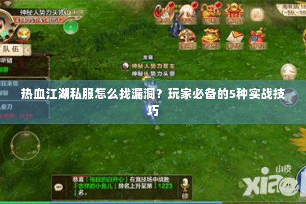 热血江湖私服怎么找漏洞？玩家必备的5种实战技巧