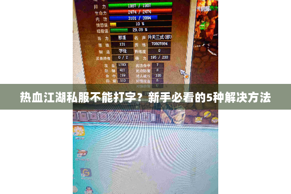 热血江湖私服不能打字？新手必看的5种解决方法