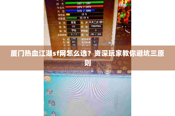 厦门热血江湖sf网怎么选？资深玩家教你避坑三原则
