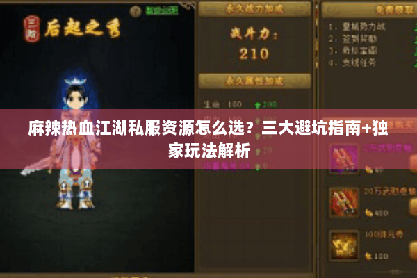 麻辣热血江湖私服资源怎么选？三大避坑指南+独家玩法解析